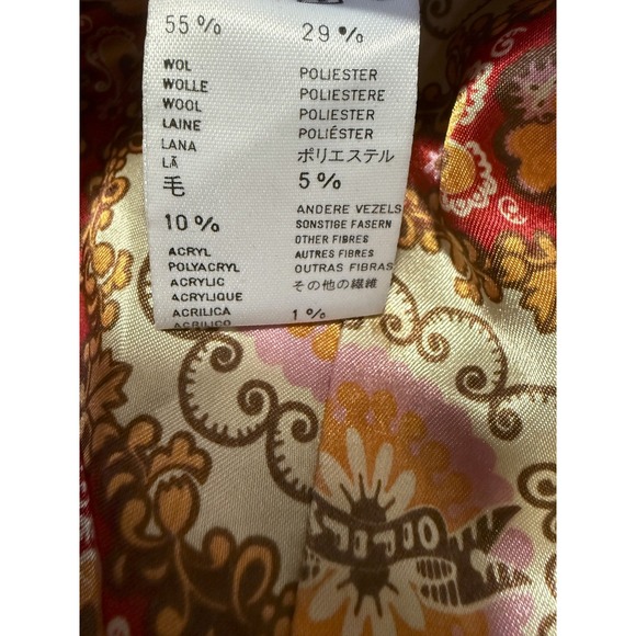 OILILY‎ - Women's Brown Wool Flower Embroidered Coat Jacket - Size 42 - Picture 8 of 13